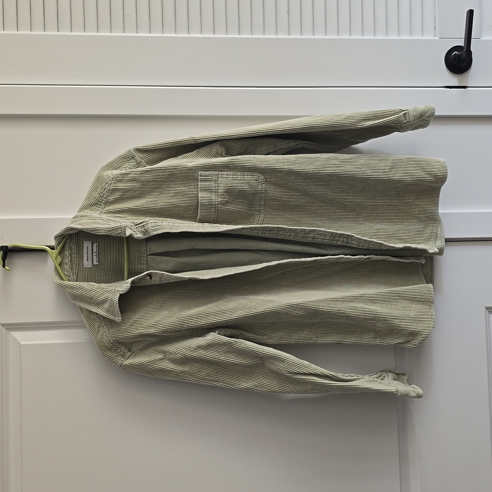 Seafoam green corduroy overshirt - L